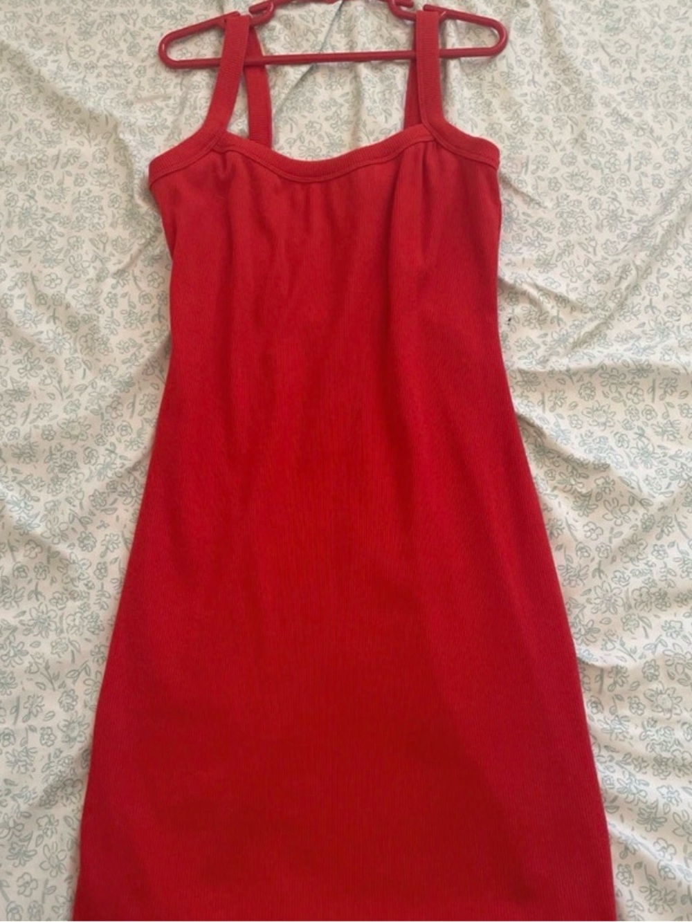 wild fable Red Ribbed Tank Midi Dress